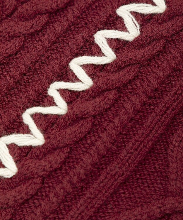 Green Parks ・ＥＬＥＮＣＡＲＥ　ＤＵＥ　ハンドステッチケーブルニッ Bordeaux