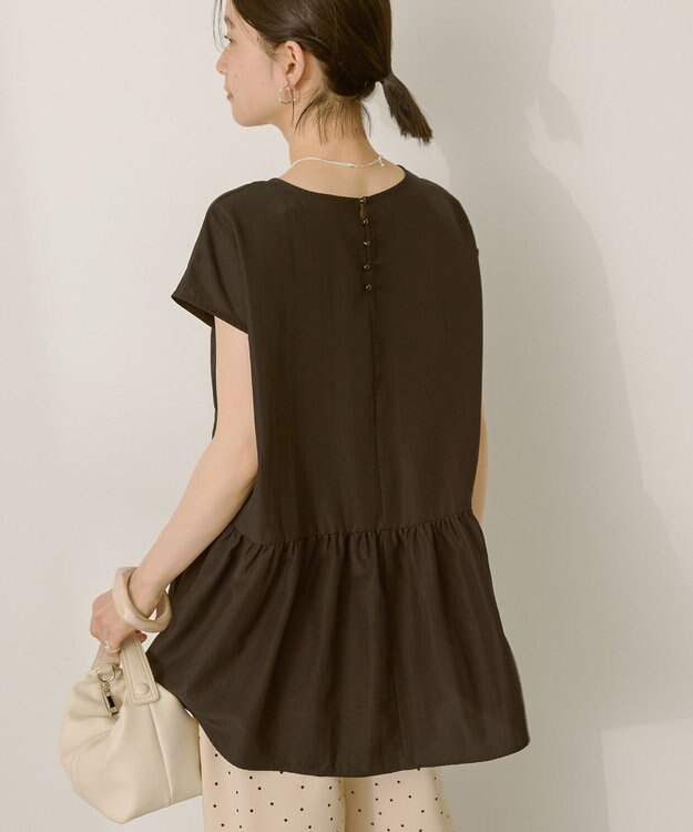 AMERICAN HOLIC ペプラムノースリーブブラウス【WEB限定カラー有り】 Black