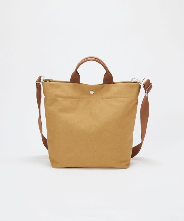 TOPKAPI 【Breath TOPKAPI】シティ プリント キャンバス スクエアトートバッグ / ショルダー付き ブラウン