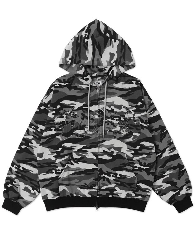 WEGO 【ユニセックス着用ITEM/MLサイズ展開】カモフラグラフィックZIPパーカー 柄2