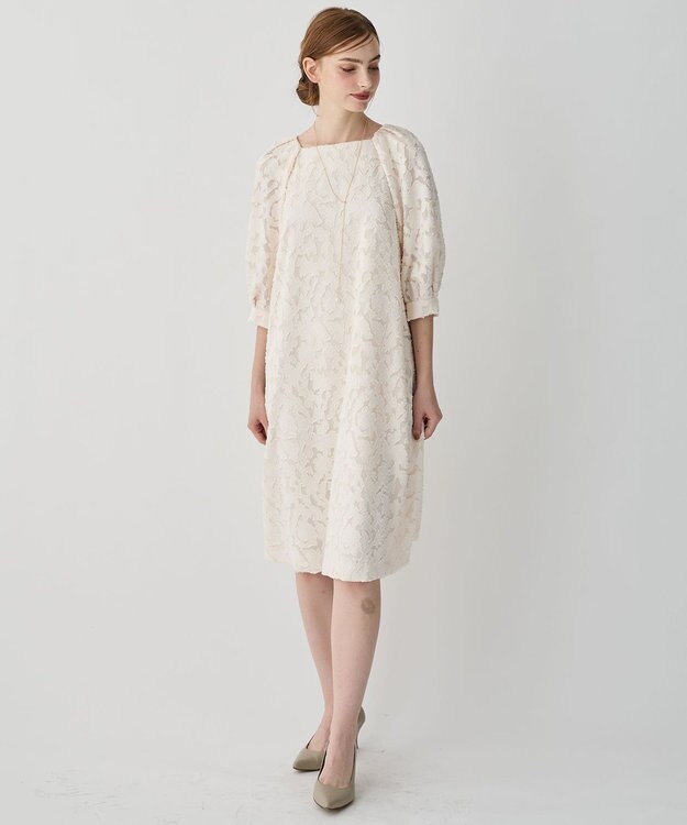 23区 【APPLAUDIR】シュエットジャカード ドレス ベージュ系