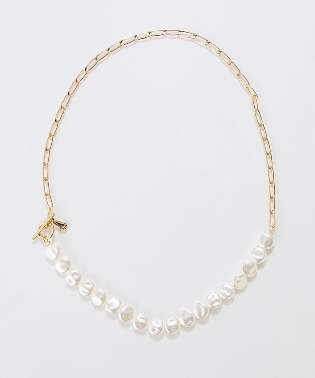Phoebe メタリックパールチョーカーネックレス/41cm ホワイト