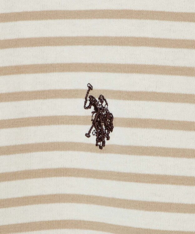 WEGO USPOLOだぼそでカラーロンT ベージュボーダー