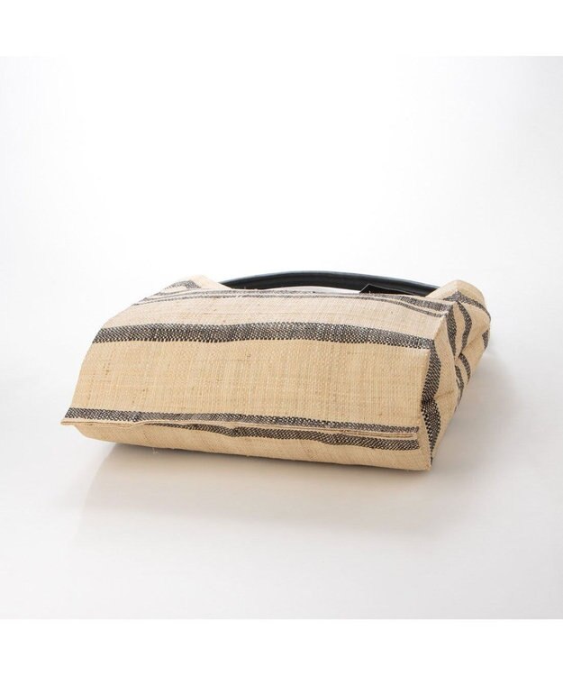 UNBILLION perche マダガスカルラフィアボーダーワンショルダー ブラック