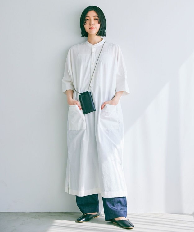 WHITE MAILS 【Kanocoコラボ】ビッグシルエット ワンピース＜洗える・抗菌・消臭・速乾・UVケア＞ オフホワイト