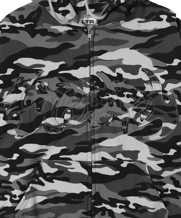 WEGO 【ユニセックス着用ITEM/MLサイズ展開】カモフラグラフィックZIPパーカー 柄2