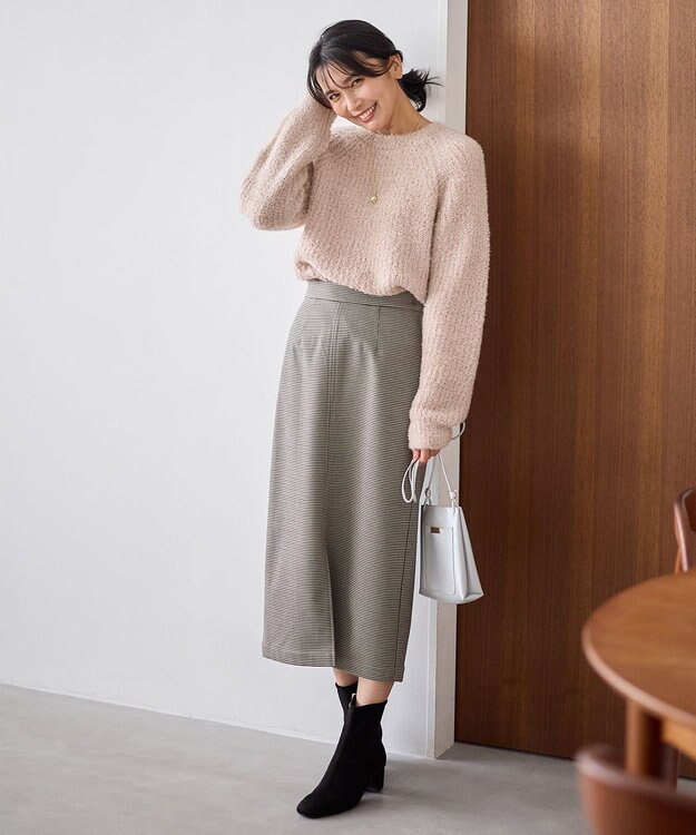 ANY カーリーファンシーニット ピンク