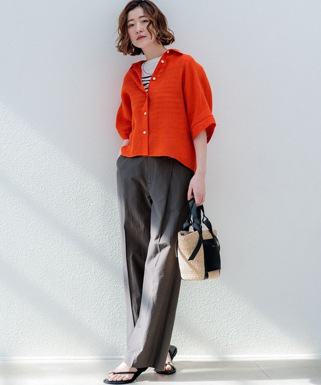 23区 【先行予約】VIOLAd'ORO アバカ レザーポケット 2WAY トートバッグ ブラック系