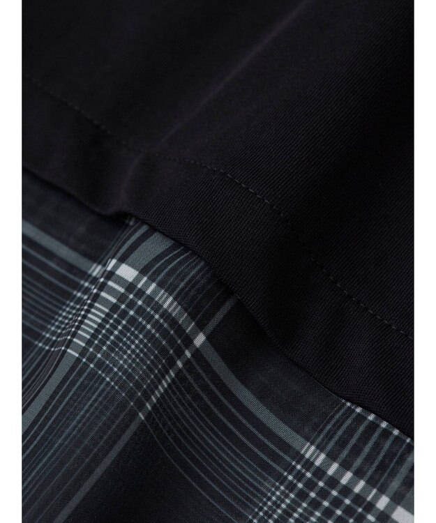 Green Parks ５分袖裾シアードッキングチュニック Black