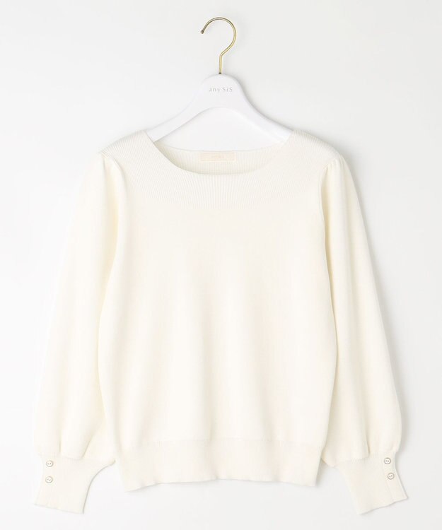 ANY SIS 【洗える】フラワーモイスチャー ニット ホワイトローズ