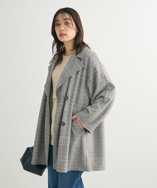 Green Parks オーバージャケットコート（グレンチェック） Glen Check