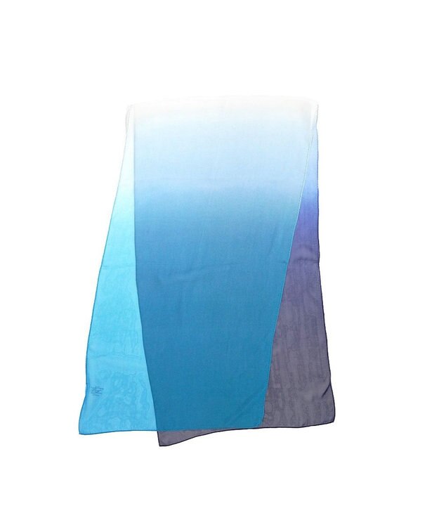 Marca ＜洗えるシルク＞【Marcaオリジナル】オンブレーロング ウォッシャブル シルクローン ロングスカーフ ブルーネイビー