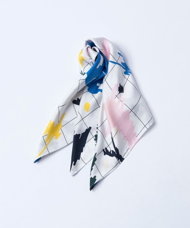 TRICOTE SILK SCARF/シルクスカーフ 90WHITE