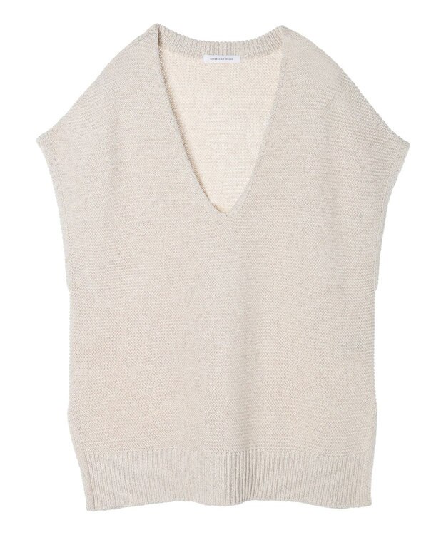 AMERICAN HOLIC リネンブレンドニットベスト Light Beige