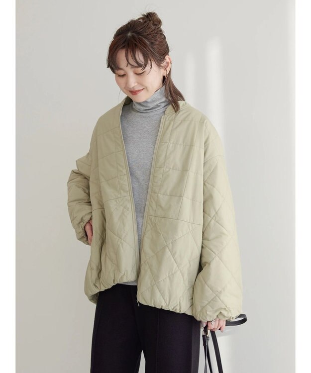 AMERICAN HOLIC キルポカスクエアステッチキルトコート Beige