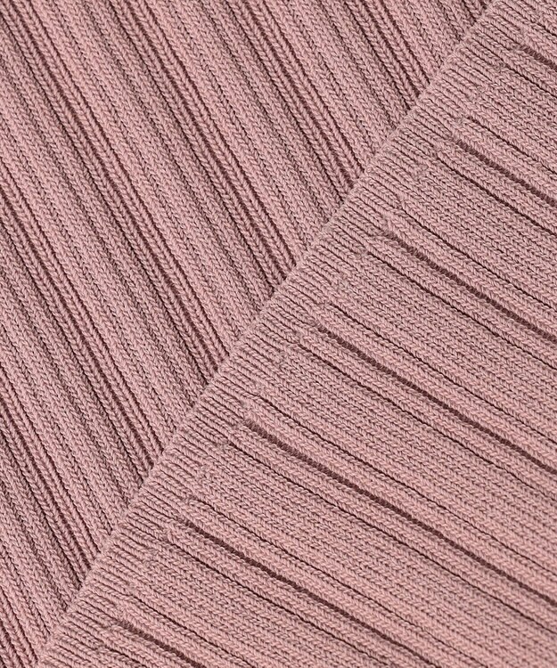 ANY SIS 【2WAY】リボン付き パフスリーブリブ ニット スモーキーピンク