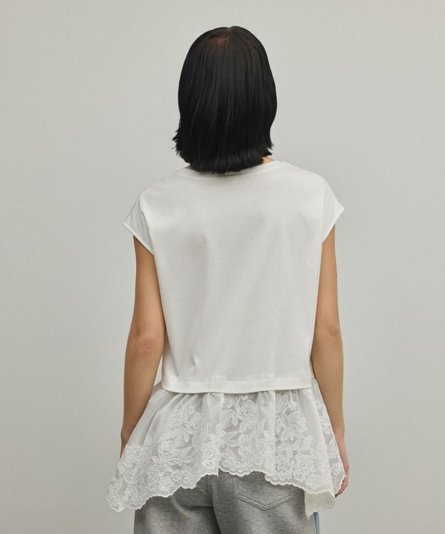 GRACE CONTINENTAL ヘムembカットトップ ホワイト