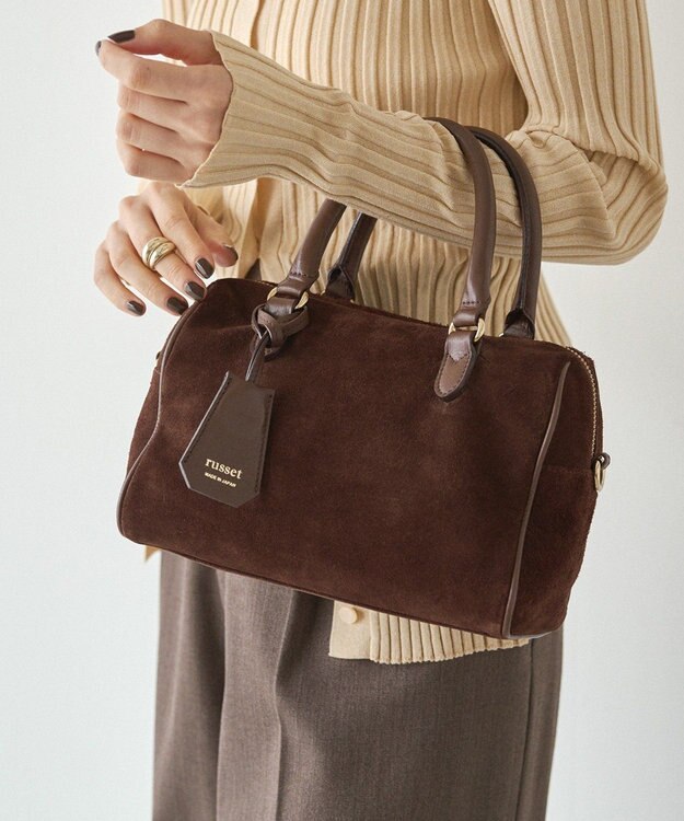 russet スエード2WAYミニボストンバッグ(CE-1570-WEB) D.Brown
