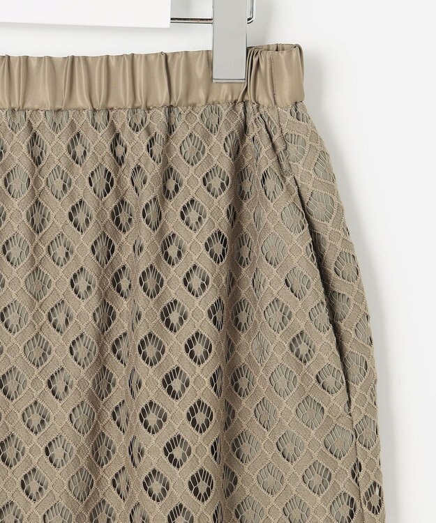 自由区 【SHIHOさん着用・こだわり素材】パネルレース スカート カーキ