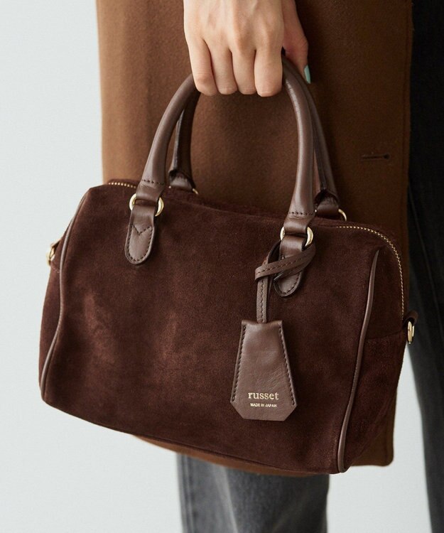 russet スエード2WAYミニボストンバッグ(CE-1570-WEB) D.Brown