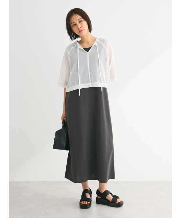 Green Parks ＳＥＴ２点　メッシュ＋ノースリーブワンピース Off White