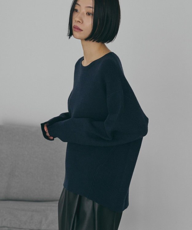 AMERICAN HOLIC バイパチ前振りニットプルオーバー Navy