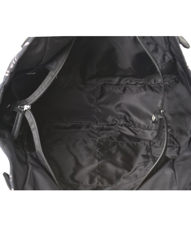 Y'SACCS バードプリントバルーントート Mサイズ ブラック