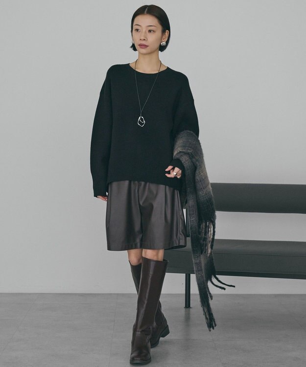 AMERICAN HOLIC バイパチ前振りニットプルオーバー Black