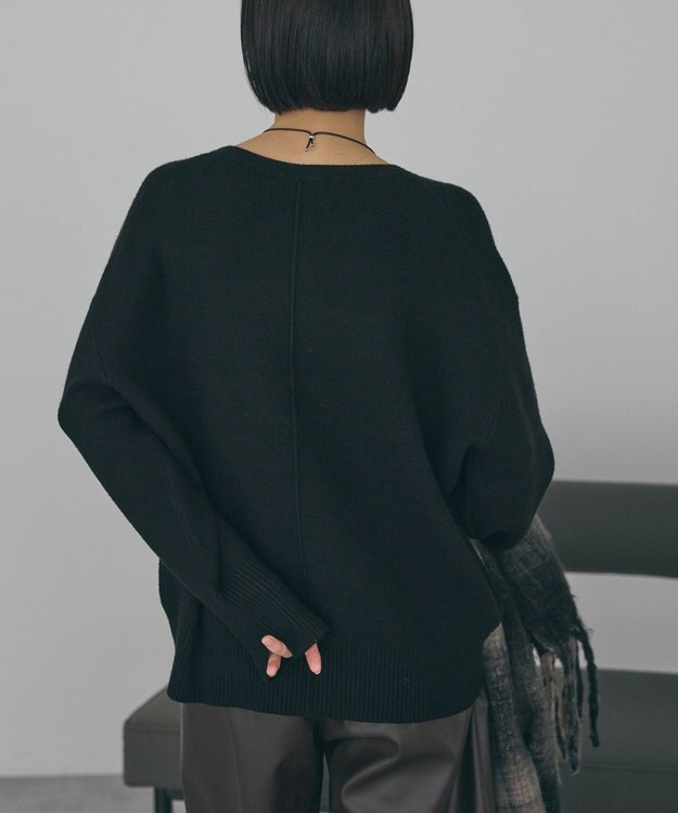 AMERICAN HOLIC バイパチ前振りニットプルオーバー Black