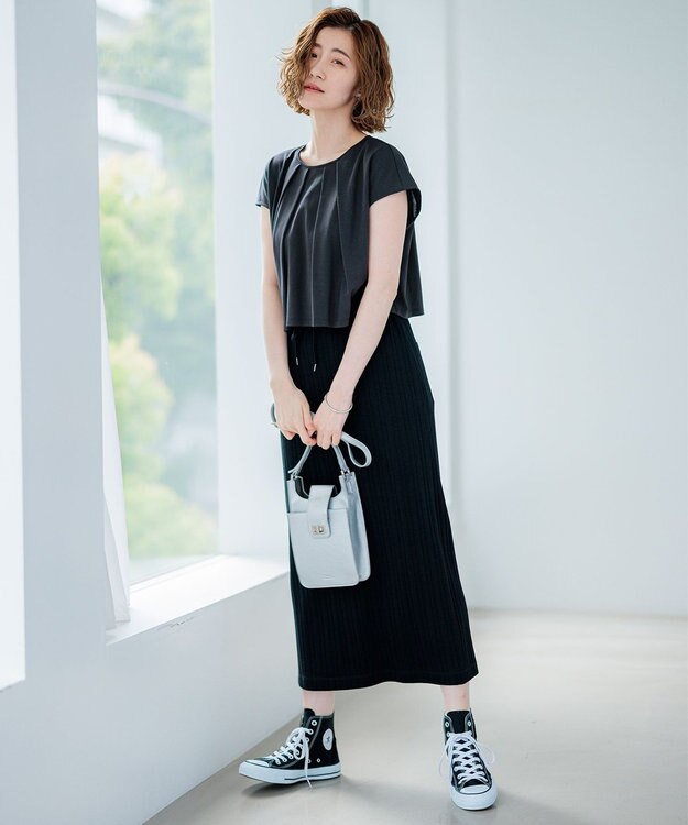 23区 シュリンクフェイクレザーミニショルダー シルバー系