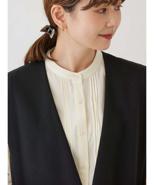 AMERICAN HOLIC 丈違いニュアンスベスト Black