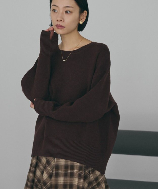 AMERICAN HOLIC バイパチ前振りニットプルオーバー Brown