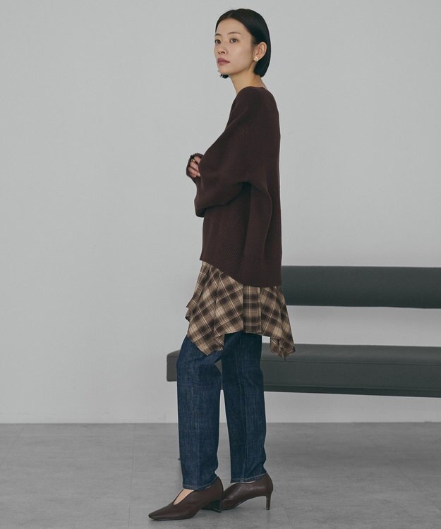 AMERICAN HOLIC バイパチ前振りニットプルオーバー Brown