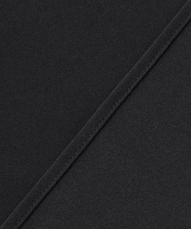 ICB 【洗える】ジョーゼットジャージー ボウタイ風プルオーバー ブラック系