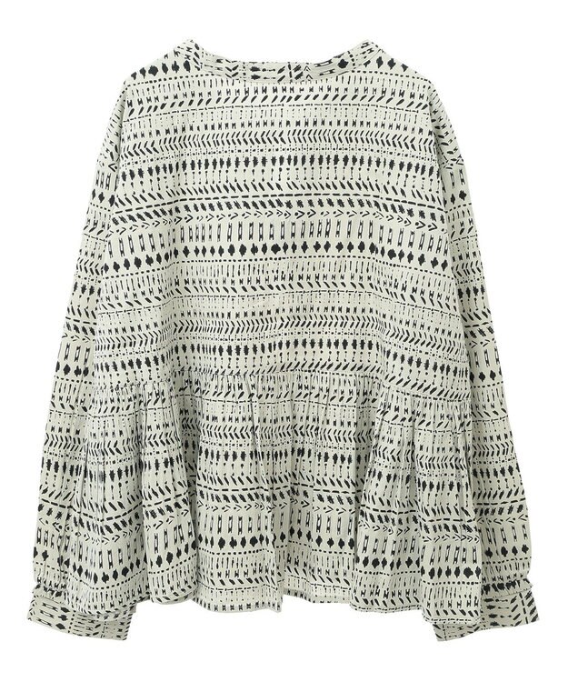 CRAFT STANDARD BOUTIQUE フリンジ紐付ペプラムブラウス Black