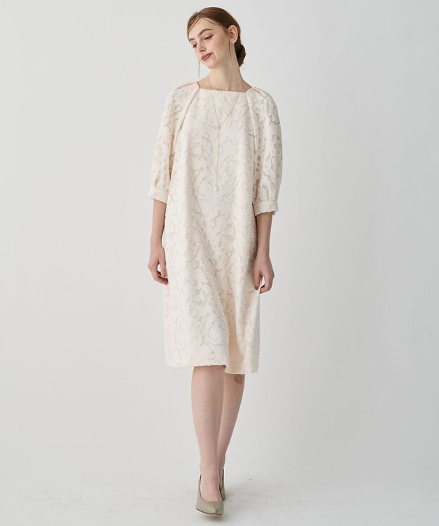 23区 【APPLAUDIR】シュエットジャカード ドレス ベージュ系