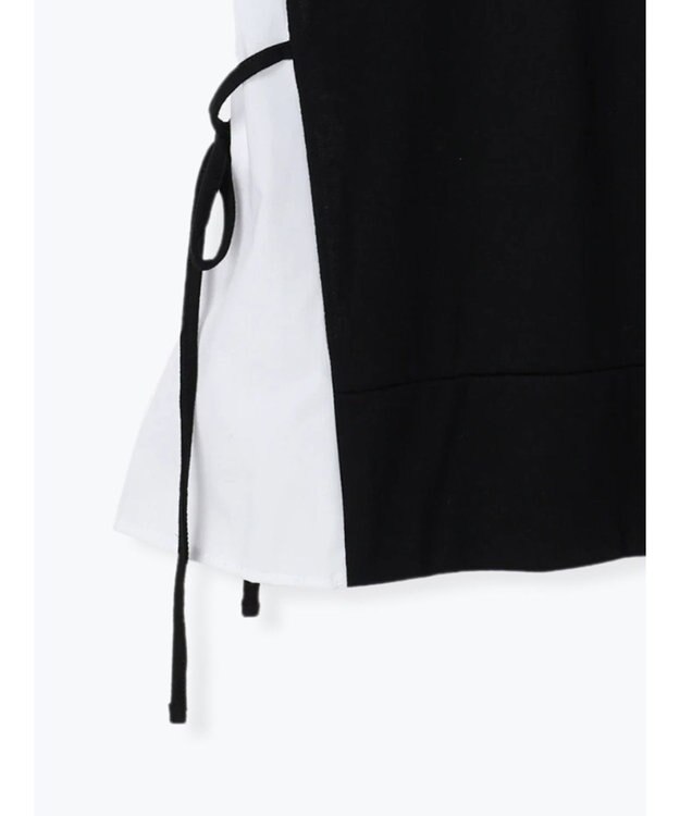Green Parks 布帛ドッキング脇リボンプルオーバー Black