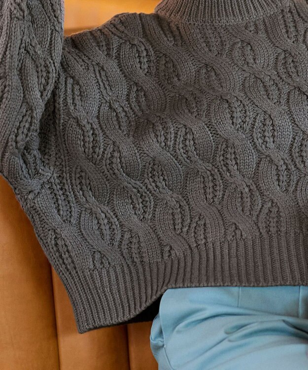Tiaclasse 【洗える】ケーブルニットプルオーバー グレー