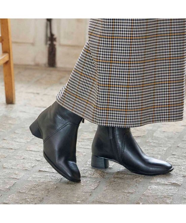ing <ing>【WEB限定】スクエアトゥショートブーツ ブラック
