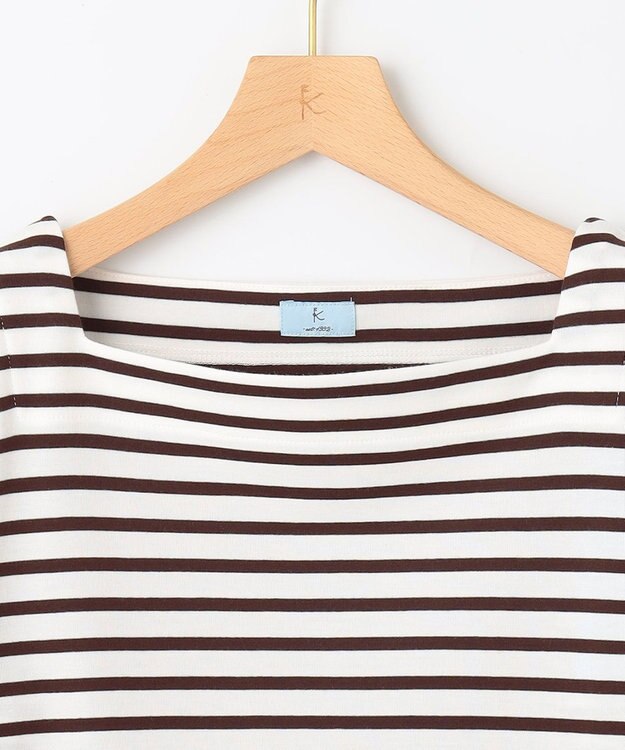 組曲 スクエアネックテール ロングＴシャツ ダークブラウン系1