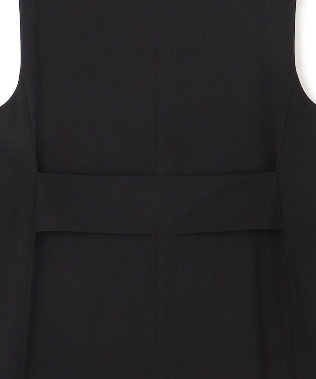 ICB 【洗える】T/Rドライリネン ジレ ブラック系