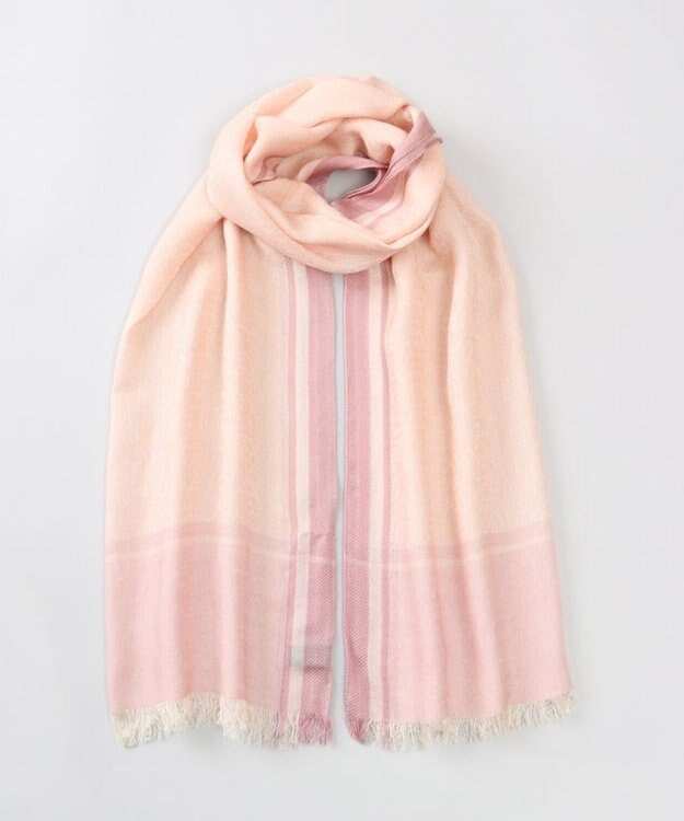 AURORA 【 LANVIN COLLECTION（ランバン コレクション） 】シルクウールロゴジャカードストール ピンク