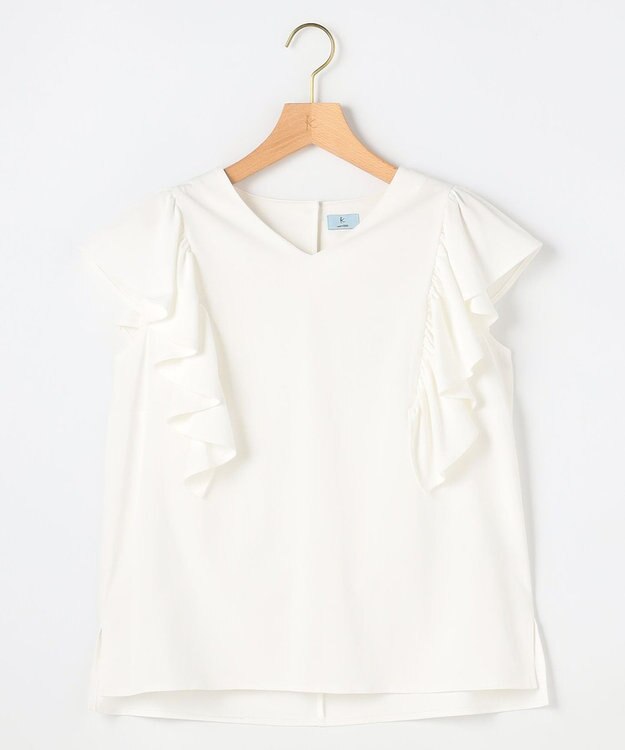 組曲 【先行予約】スウェットファンクションジャージー フリル袖カットソー ホワイト系