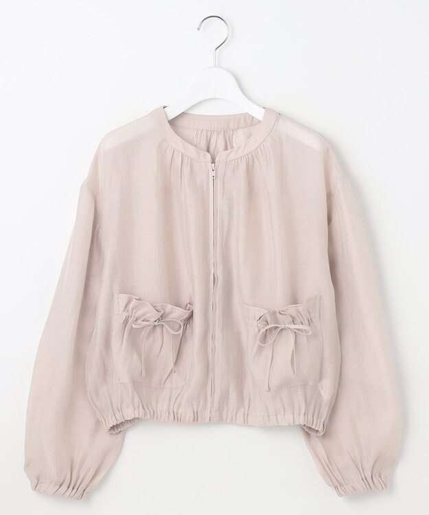 Feroux リボンポケット シアー ブルゾン ピンク系