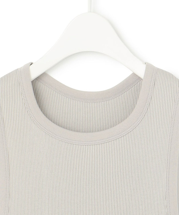 ICB 【洗える】オーガニックリブタンク ノースリーブ トープ系