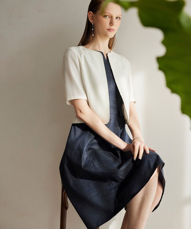 TOCCA 【洗える・消臭】BRIGHT LUMINOUS 半袖ジャケット ベージュ系