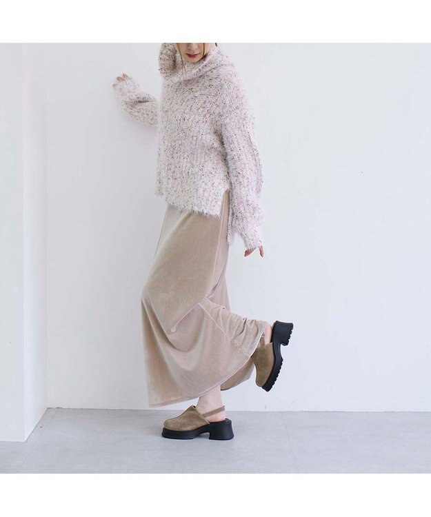 MODE ET JACOMO <noyau>センターライン厚底サボサンダル キャメル