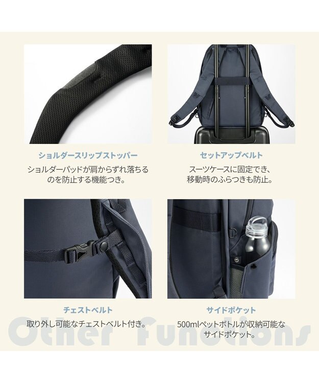 ACE BAGS & LUGGAGE W&.Day/Night ポッケスアプト ラウンドリュック A4サイズ 14.0インチPC収納 20221 ダブルアンドデイナイト ブルーグレー