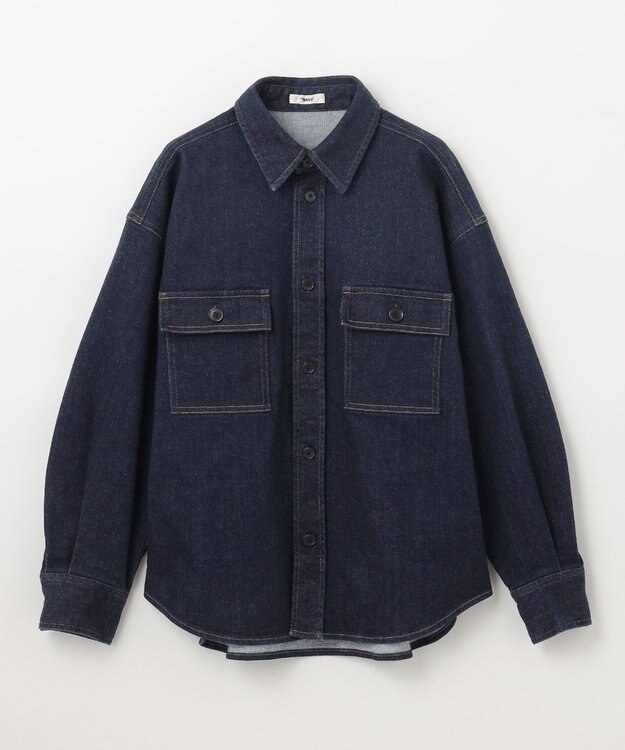 NAVE 【ReNAVE　洗える】ストレッチデニム シャツ ワンウォッシュ系