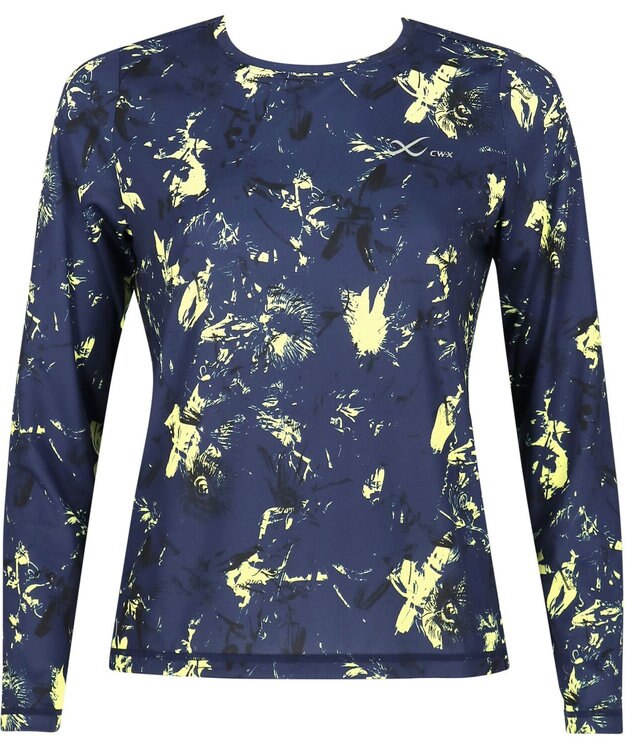 CW-X 【WOMEN】 CW-X トップス 【薄軽ランニングシャツ】 長袖 Ｕネック 吸汗速乾性(本体) レディース DLY159 /ワコール イエロー